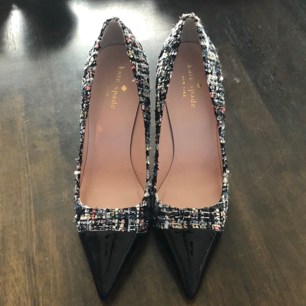 *NEW* Kate Spade Tweed Glitter Heels Size 7